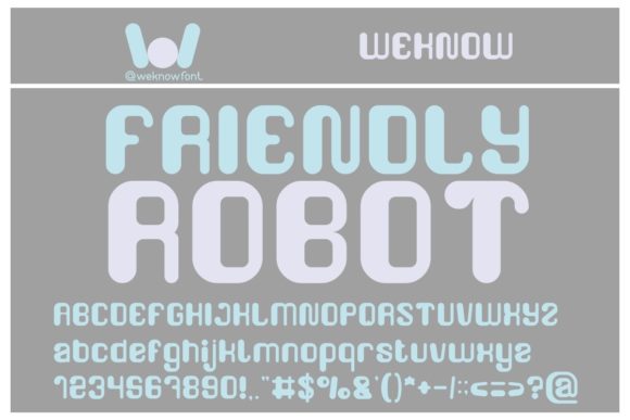 Friendly Robot Font for Creative Makers and Designers