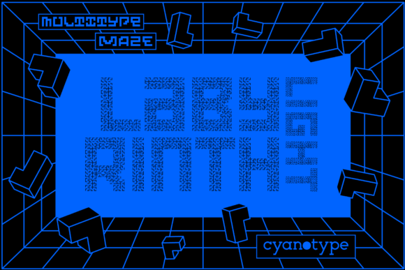 MultiType Maze Labyrinth Light: A Pixelated Display Font for Bold Designs